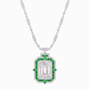 Art Deco Inspired Geometric Emerald - Cut Pendant Mounting - Shahin Jewelry